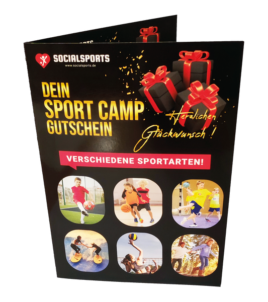 Weihnachtsgeschenk Gutschein über ein Ferien Sport-Camp für Kids