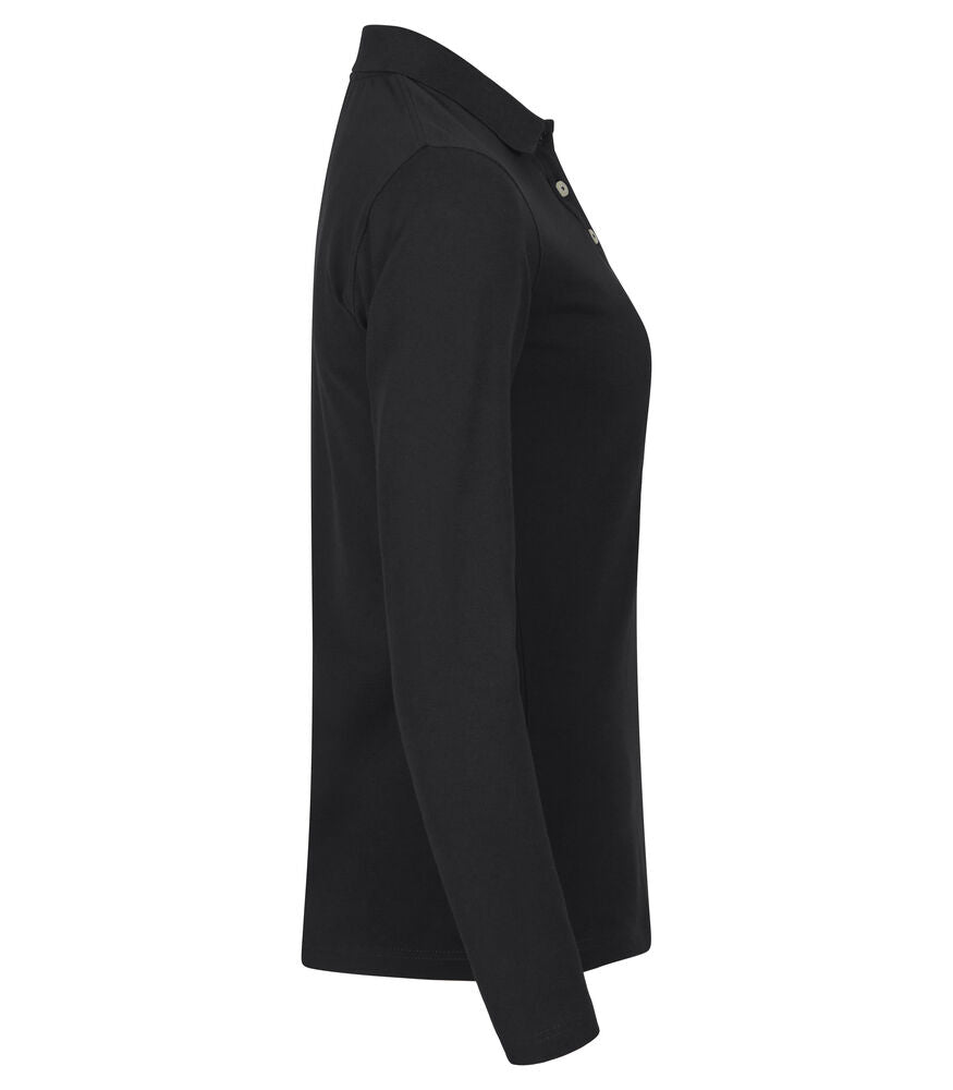 Stretch Premium Polo L/S Women von Clique – White