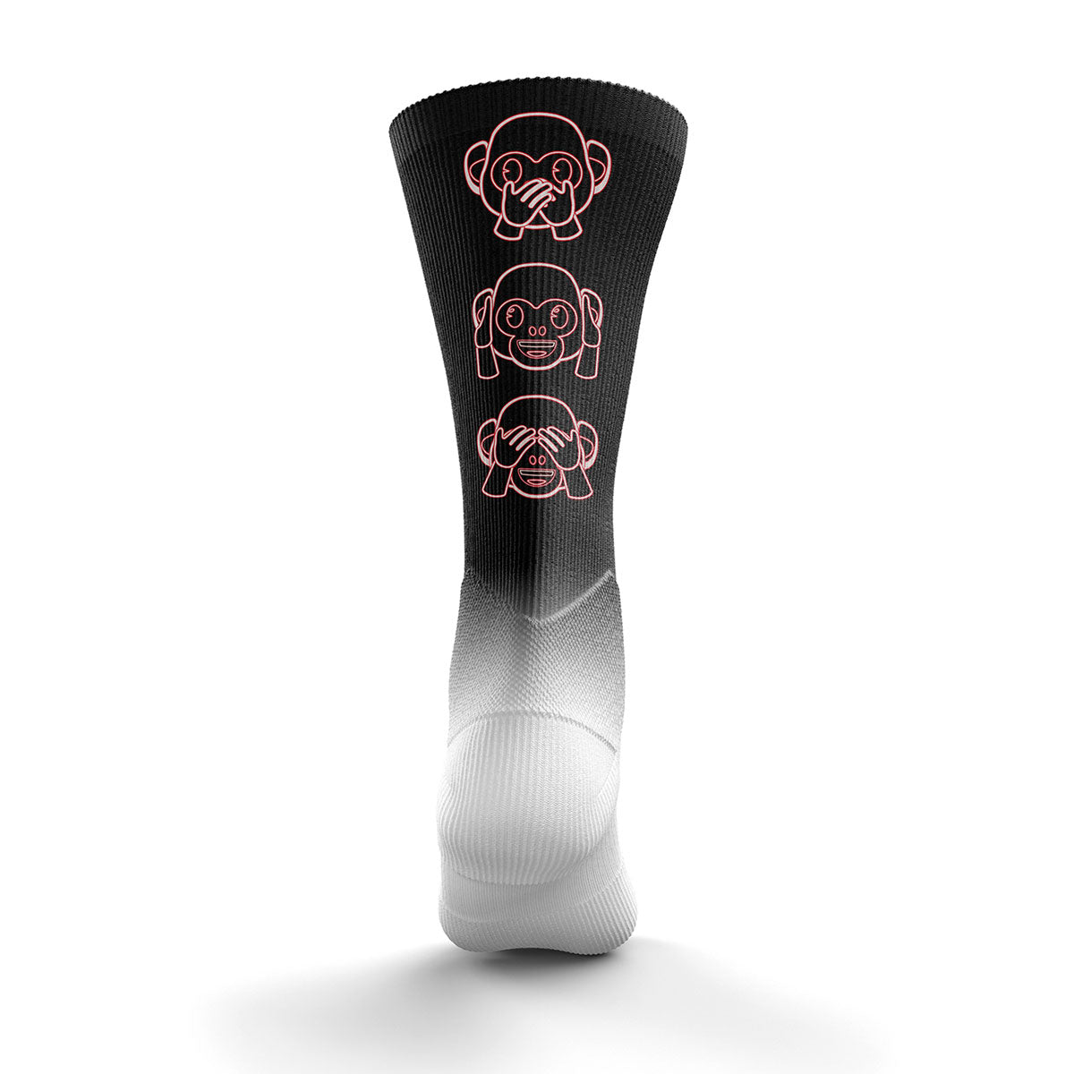 OTSO Sublimierte Sportsocken - Emoji Monkey Neon – Produktansicht 2
