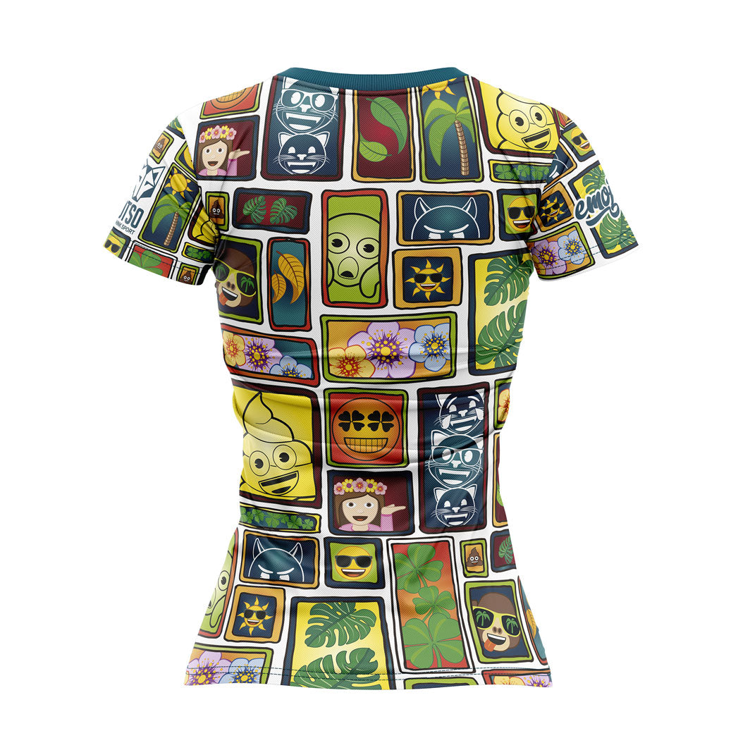 OTSO Damen Kurzarm-Funktionsshirt - Emoji Portrait – Produktansicht 2