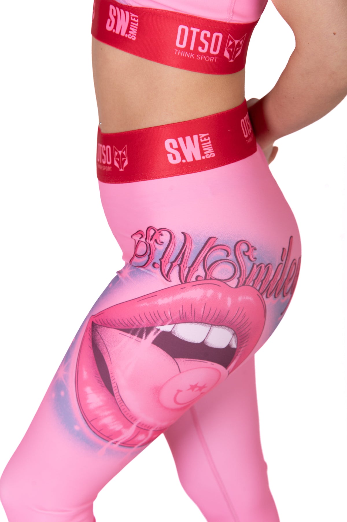 OTSO Damen Sportleggings - S.W.Smiley Hella Good – Produktansicht 10