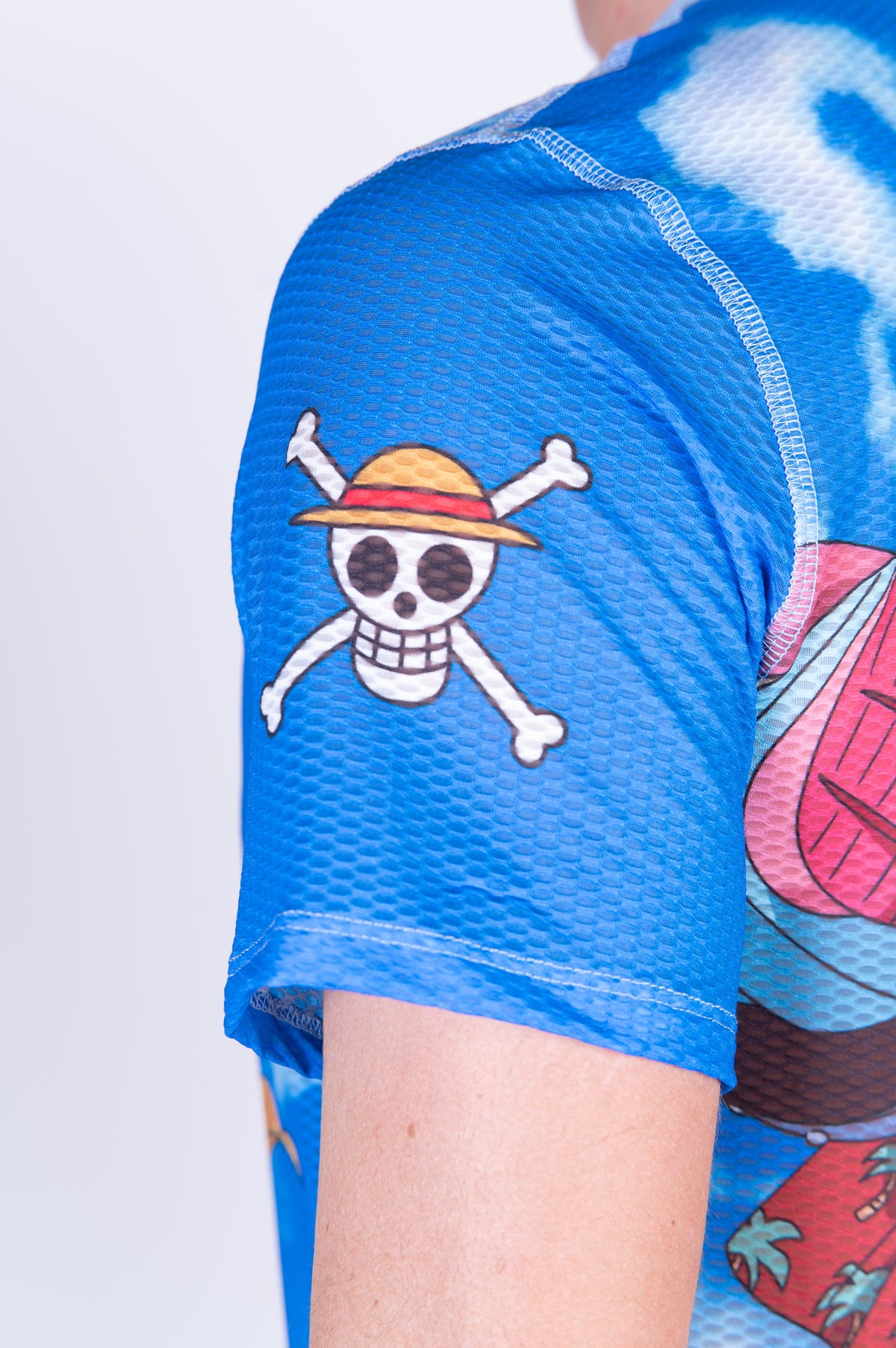 OTSO Herren Kurzarm-Funktionsshirt - One piece fishman luffy and the crew blue – Produktansicht 12