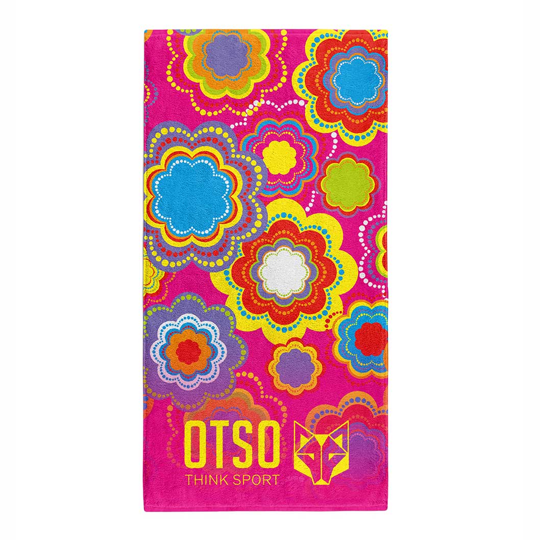 OTSO Mikrofaser-Sporthandtuch - Chupa Chups Floral Pink – Produktansicht 2