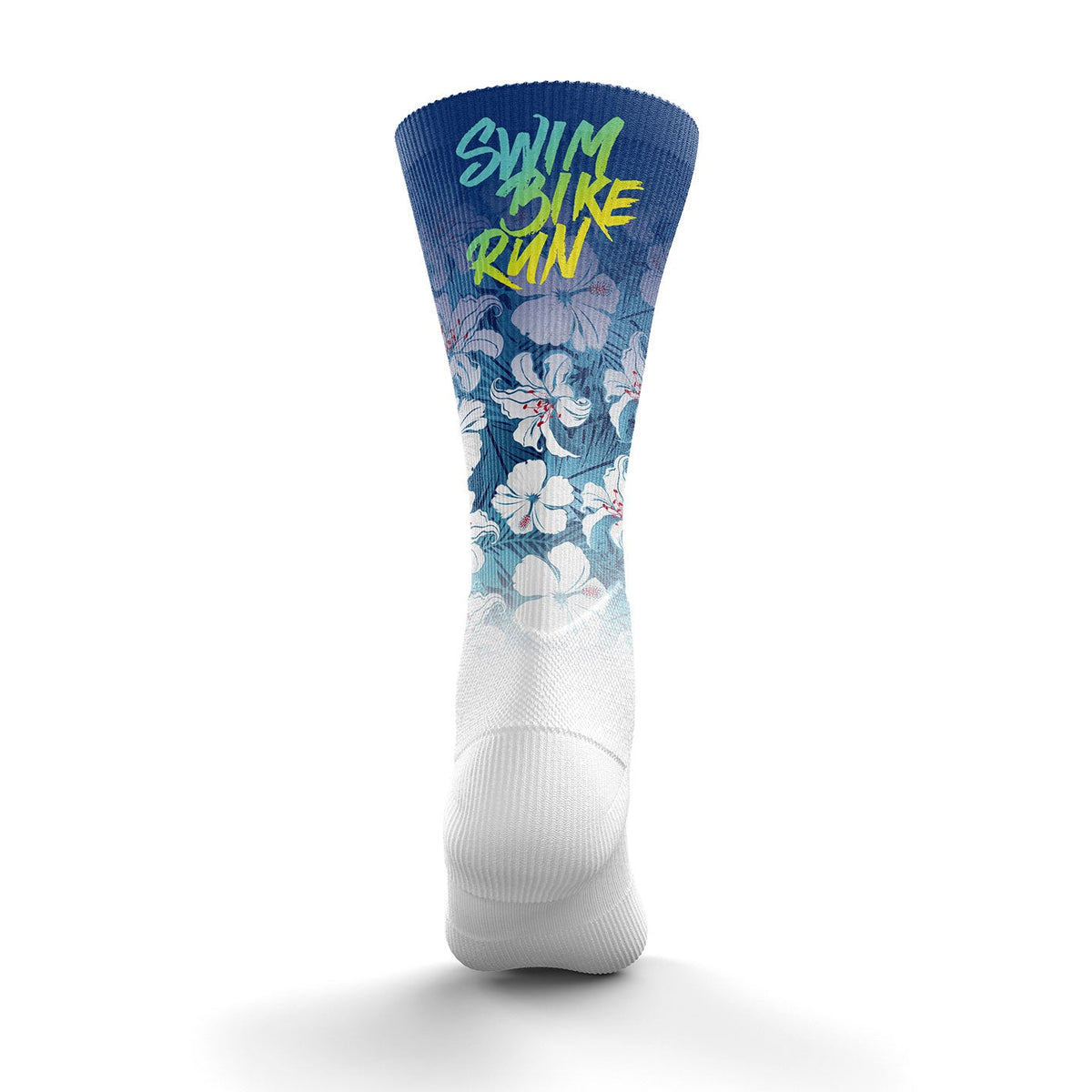 OTSO Sublimierte Sportsocken - Swim Bike Run Flower – Produktansicht 2