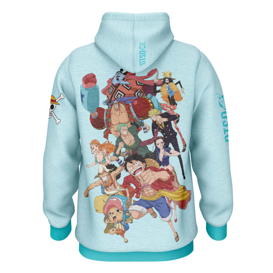 OTSO Hoodie - One piece fishman straw hat crew turquoise – Produktansicht 2