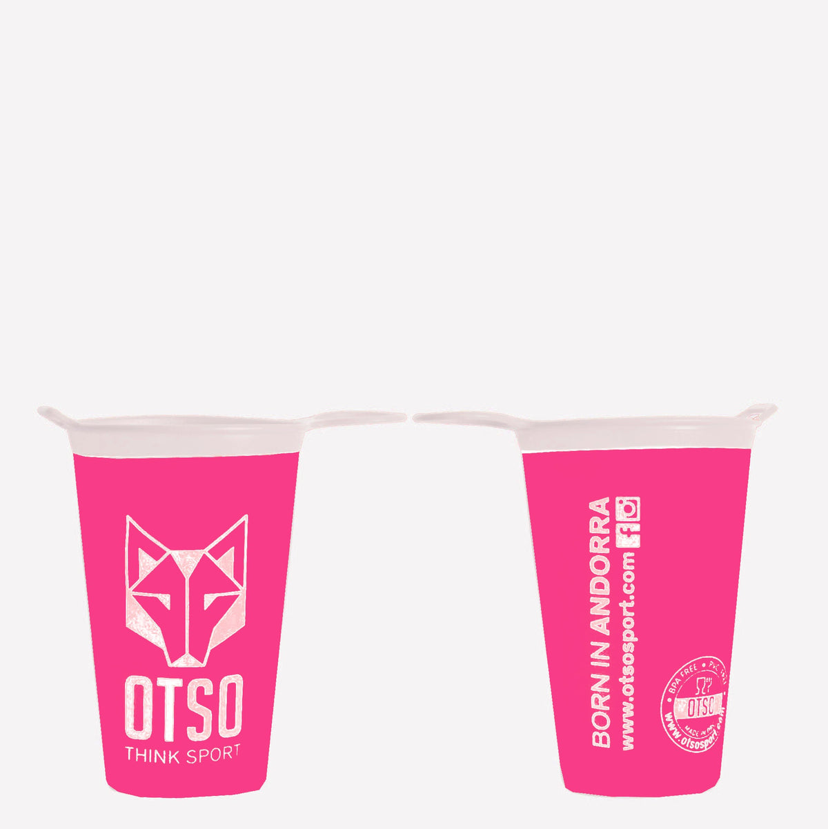 OTSO Faltbarer Laufbecher 200ml - Fluo Pink – Produktansicht