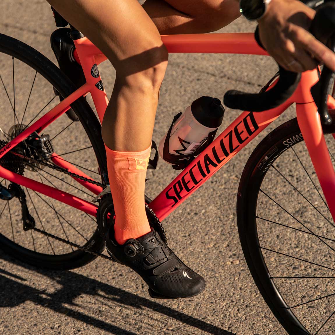 OTSO Ultraleichte Sportsocken - Fluo Orange – Produktansicht 4