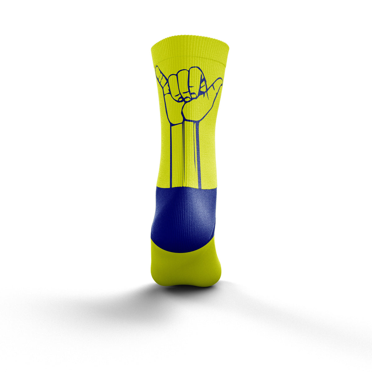 OTSO Multisport-Socken Medium Cut - Flooow fluo yellow & electric blue – Produktansicht 3