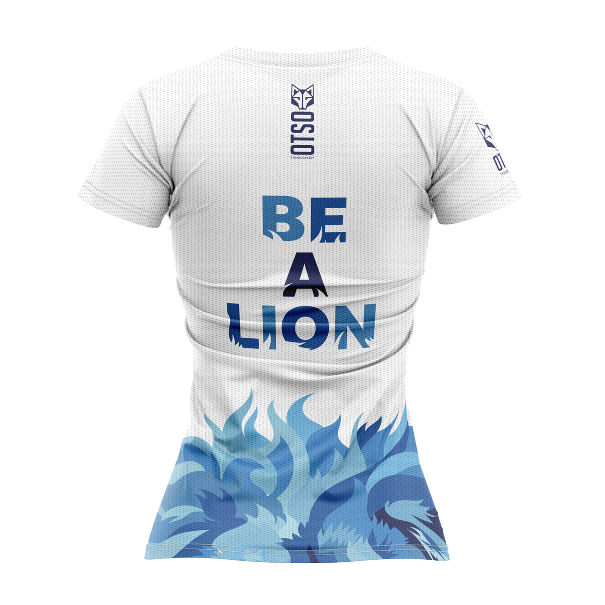 OTSO Damen Kurzarm-Funktionsshirt - Be A Lion Blue – Produktansicht 2