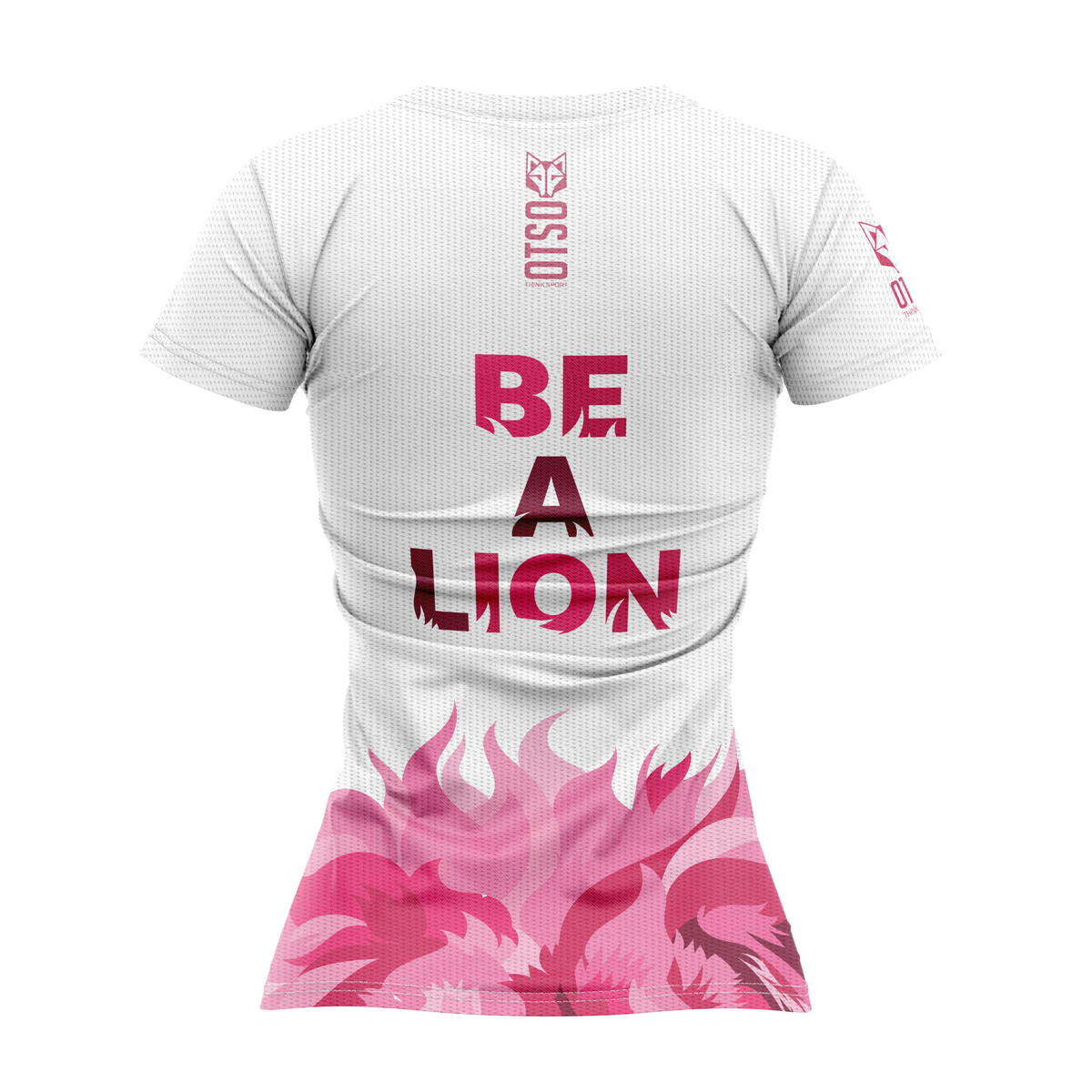OTSO Damen Kurzarm-Funktionsshirt - Be A Lion Pink – Produktansicht 2