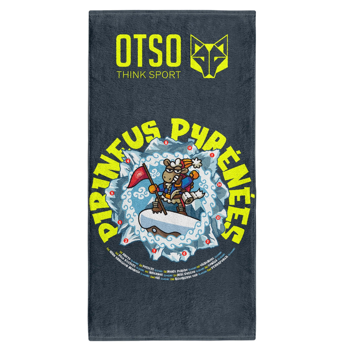 OTSO Mikrofaser-Sporthandtuch - Kukuxumusu Pirineus – Produktansicht 2