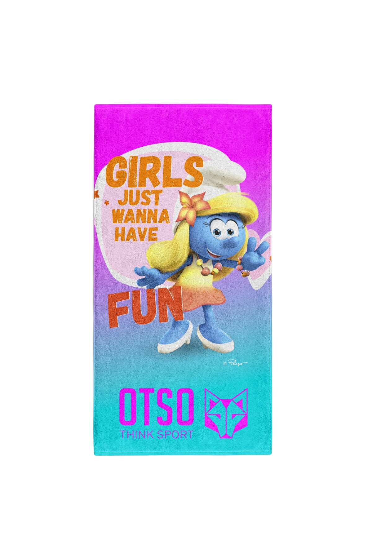 OTSO Mikrofaser-Sporthandtuch - Smurfs Have Fun – Produktansicht 2