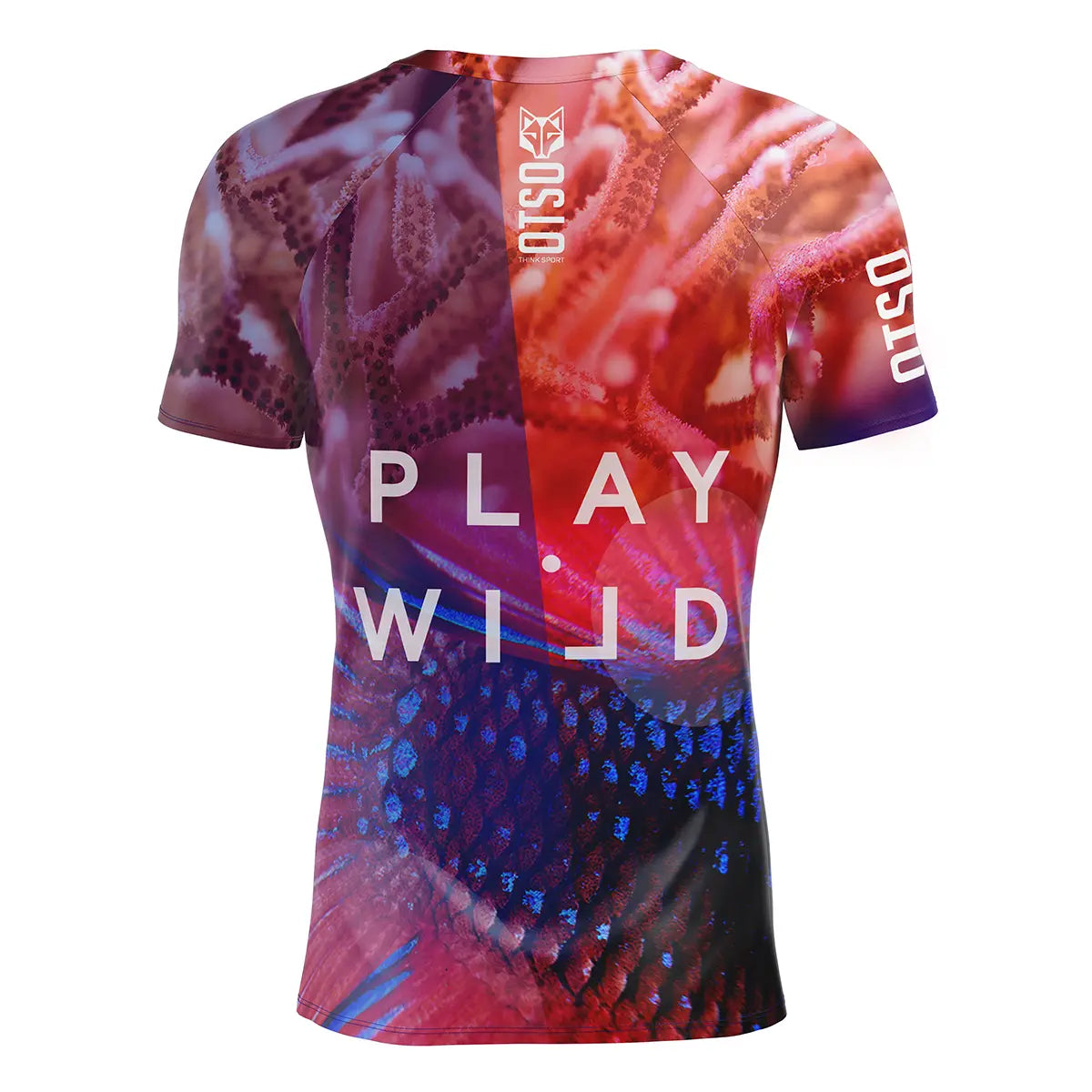 OTSO Herren Padel-Kurzarmshirt - Coral – Produktansicht 2