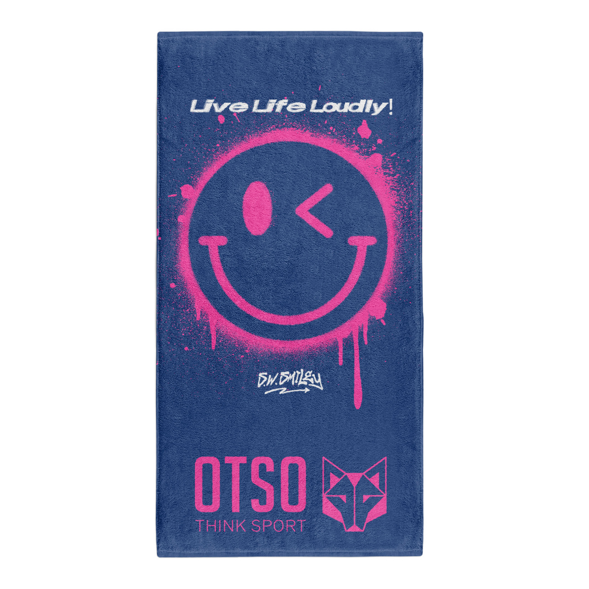 OTSO Mikrofaser-Sporthandtuch - S.W.Smiley Graffiti – Produktansicht 2