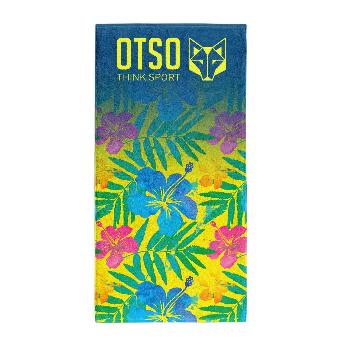 OTSO Mikrofaser-Sporthandtuch - Floral Blue – Produktansicht