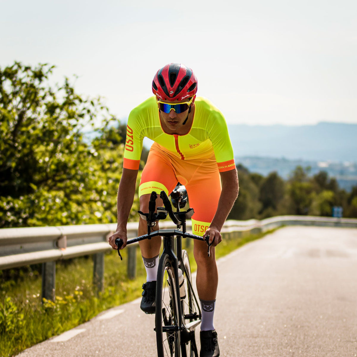OTSO Herren Triathlonanzug - Fluo Yellow & Fluo Orange – Produktansicht 5