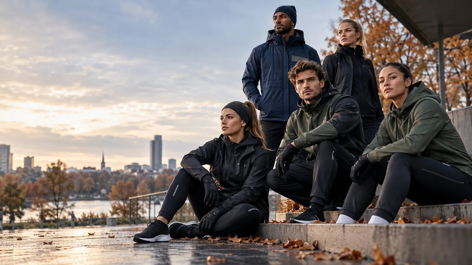 Sportlerinnen und Sportler im Herbst – redaktionelles Kampagnenmotiv