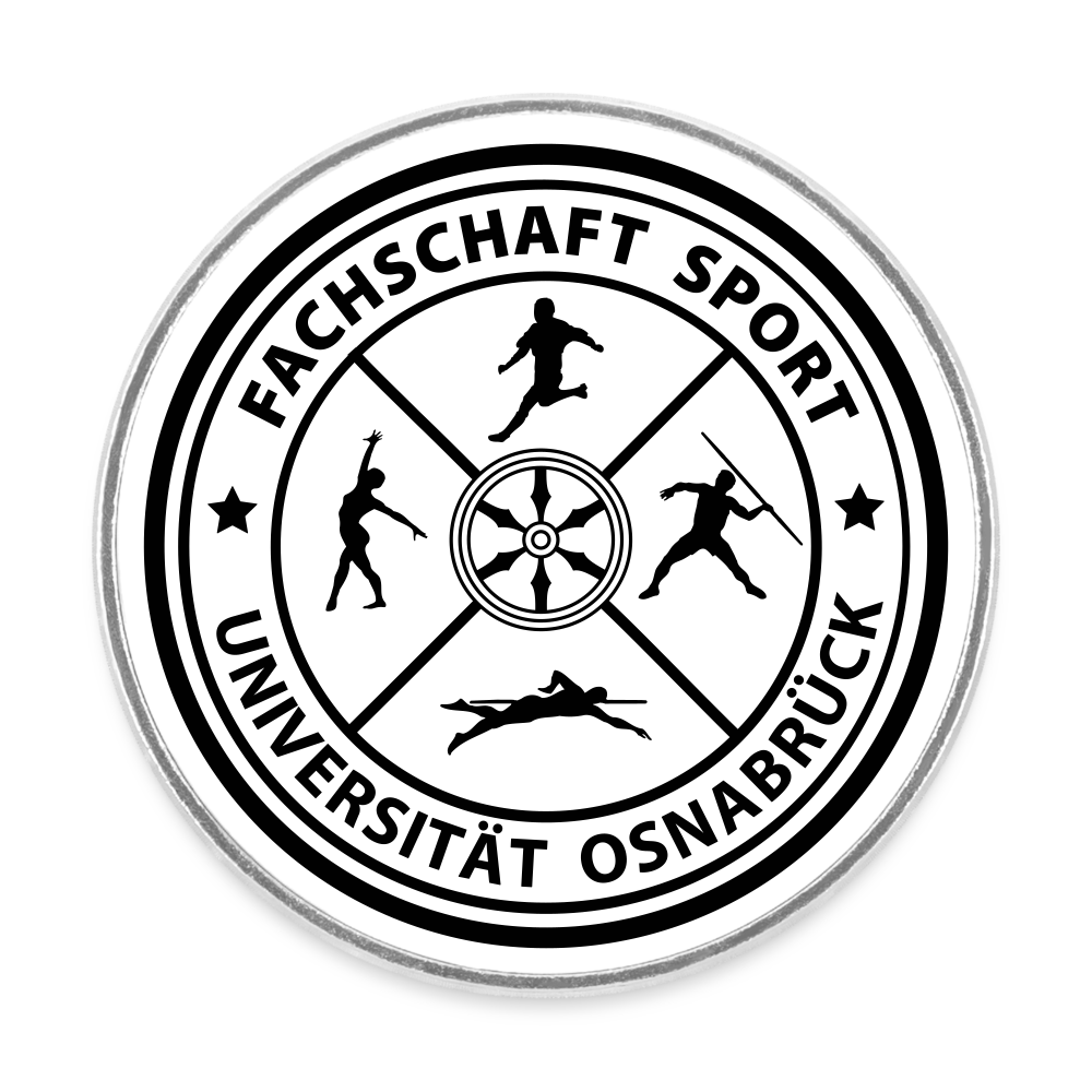 Runder Kühlschrankmagnet - Fachschaft Sport Uni OS - weiß