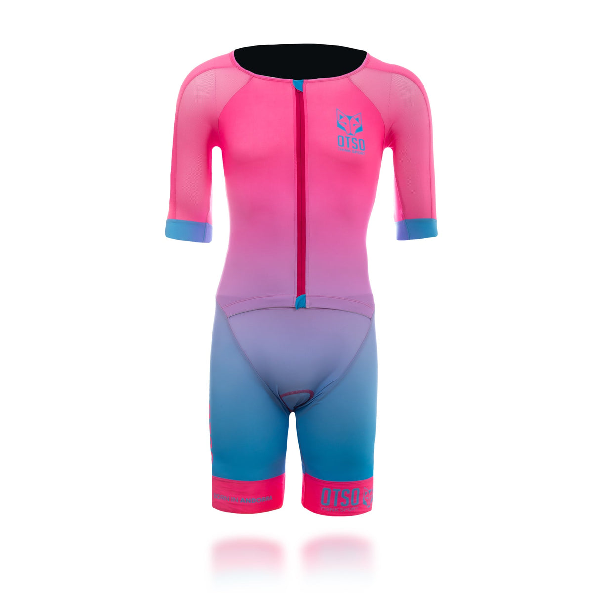 OTSO Herren Triathlonanzug - Fluo Pink & Light Blue – Produktansicht