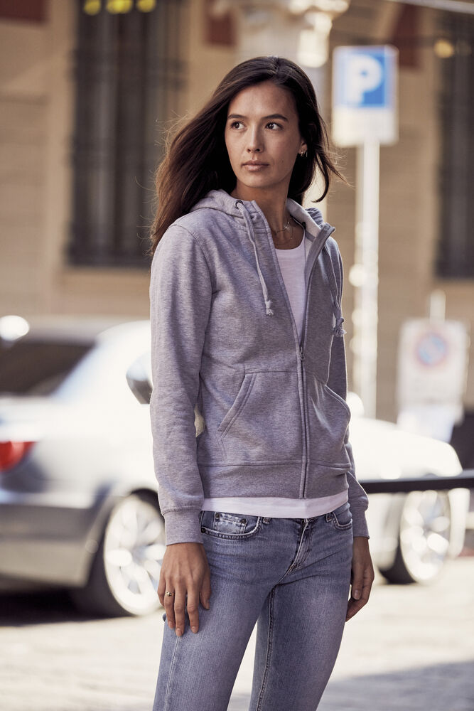 Basic Hoody Full Zip Women von Clique – White