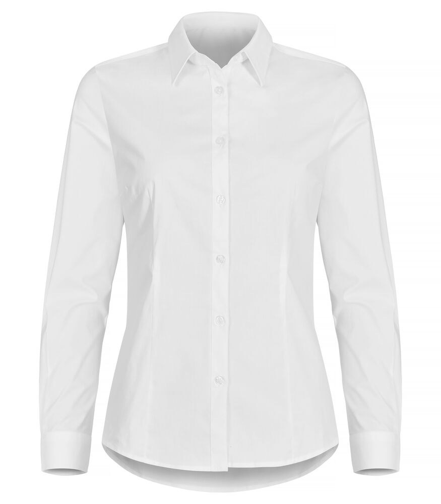 Stretch Shirt L/S Women von Clique – White
