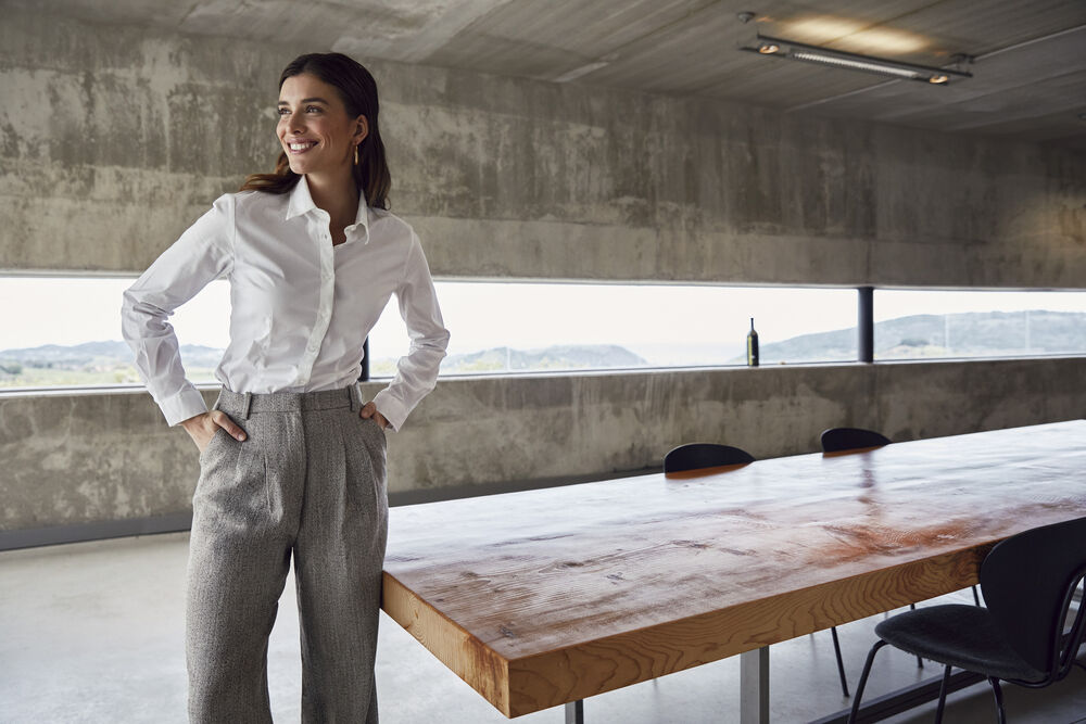 Stretch Shirt L/S Women von Clique – White