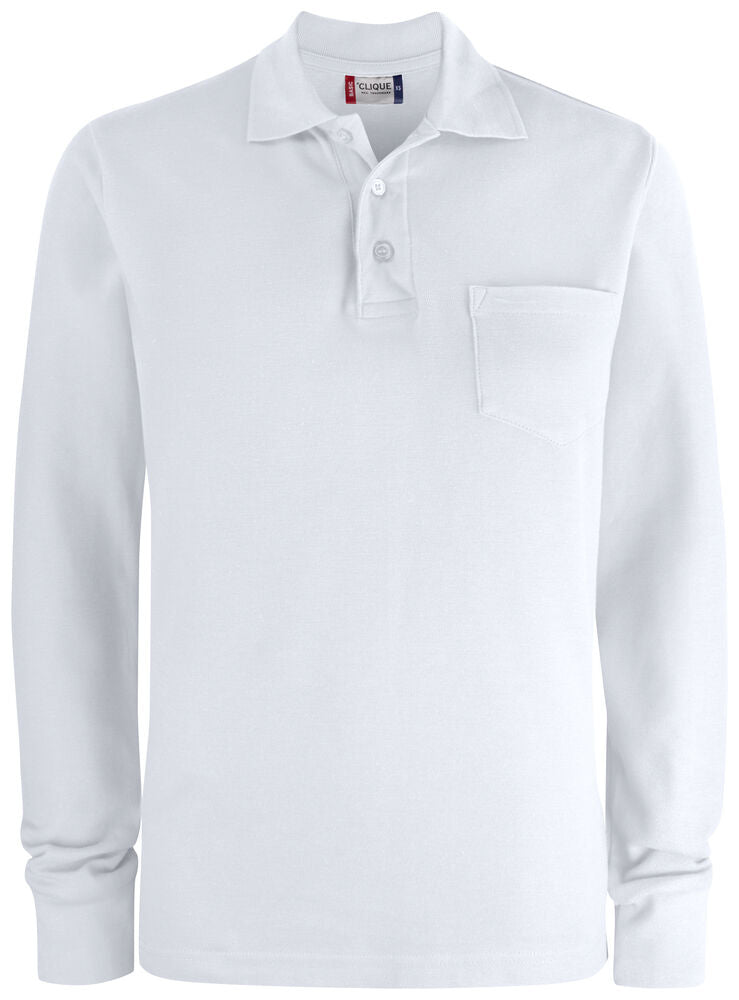 Basic Polo Pocket L/S von Clique – White