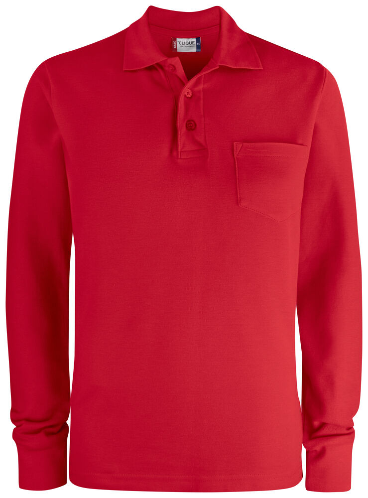 Basic Polo Pocket L/S von Clique – White