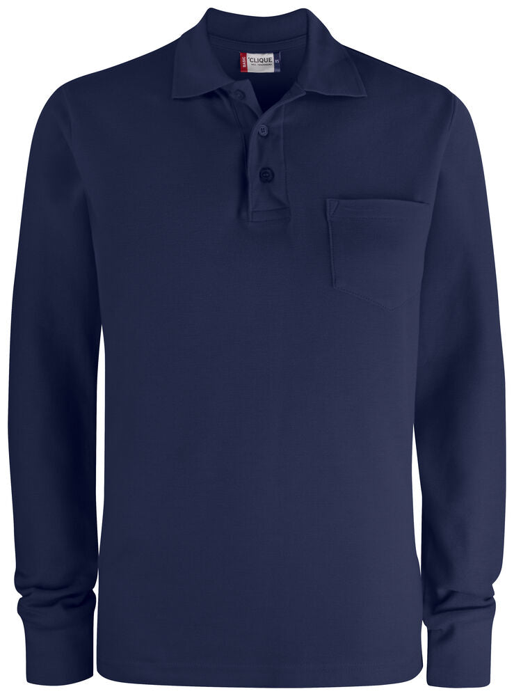 Basic Polo Pocket L/S von Clique – White