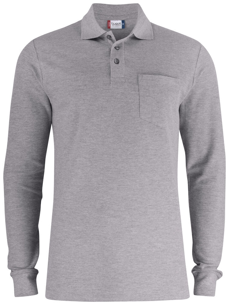 Basic Polo Pocket L/S von Clique – White