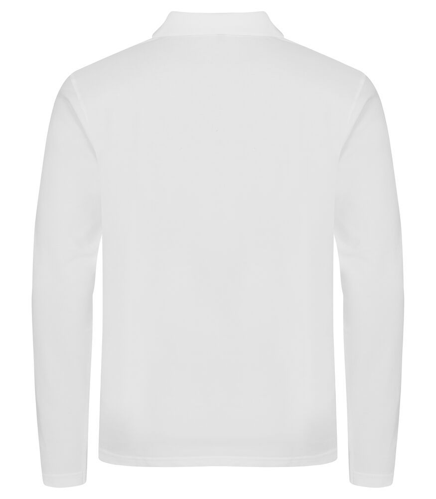 Stretch Premium Polo L/S von Clique – White