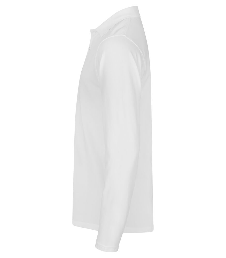 Stretch Premium Polo L/S von Clique – White