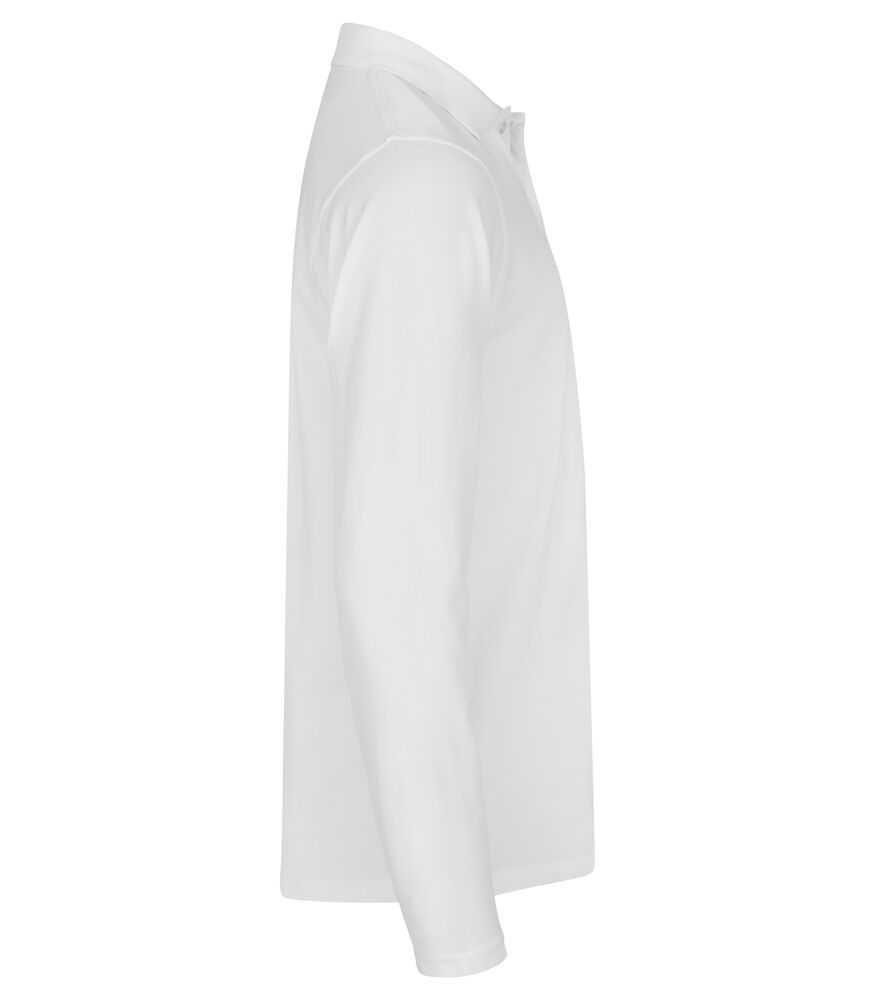 Stretch Premium Polo L/S von Clique – White