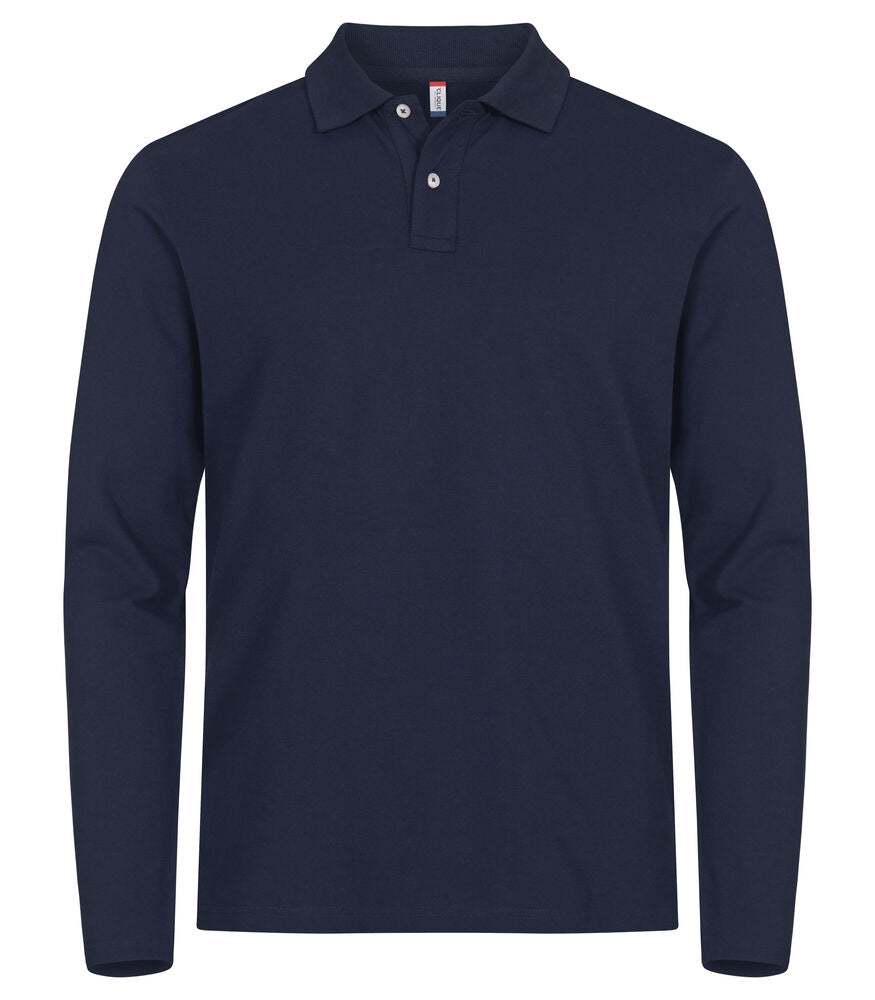 Stretch Premium Polo L/S von Clique – White