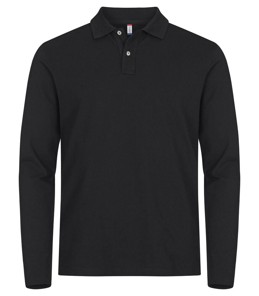 Stretch Premium Polo L/S von Clique – White