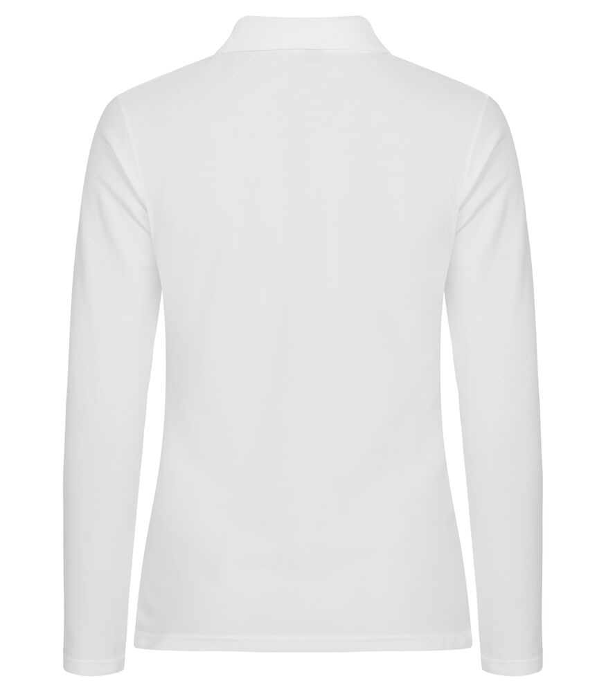 Stretch Premium Polo L/S Women von Clique – White