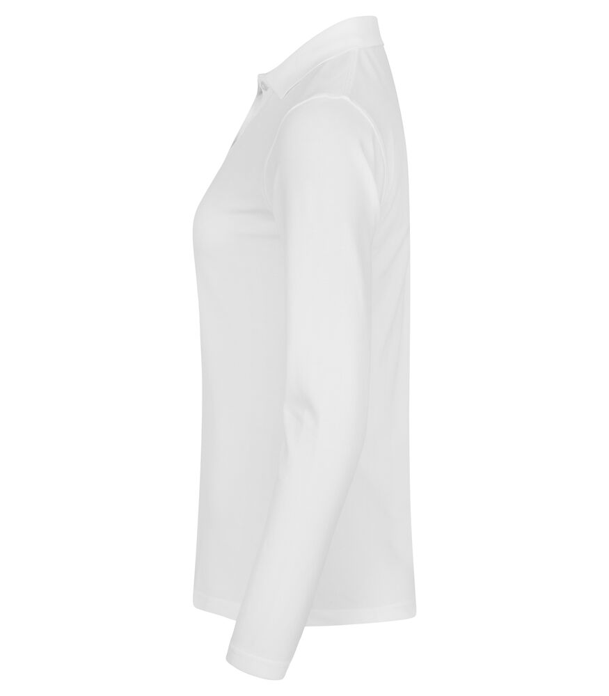 Stretch Premium Polo L/S Women von Clique – White