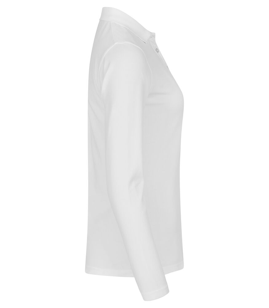 Stretch Premium Polo L/S Women von Clique – White
