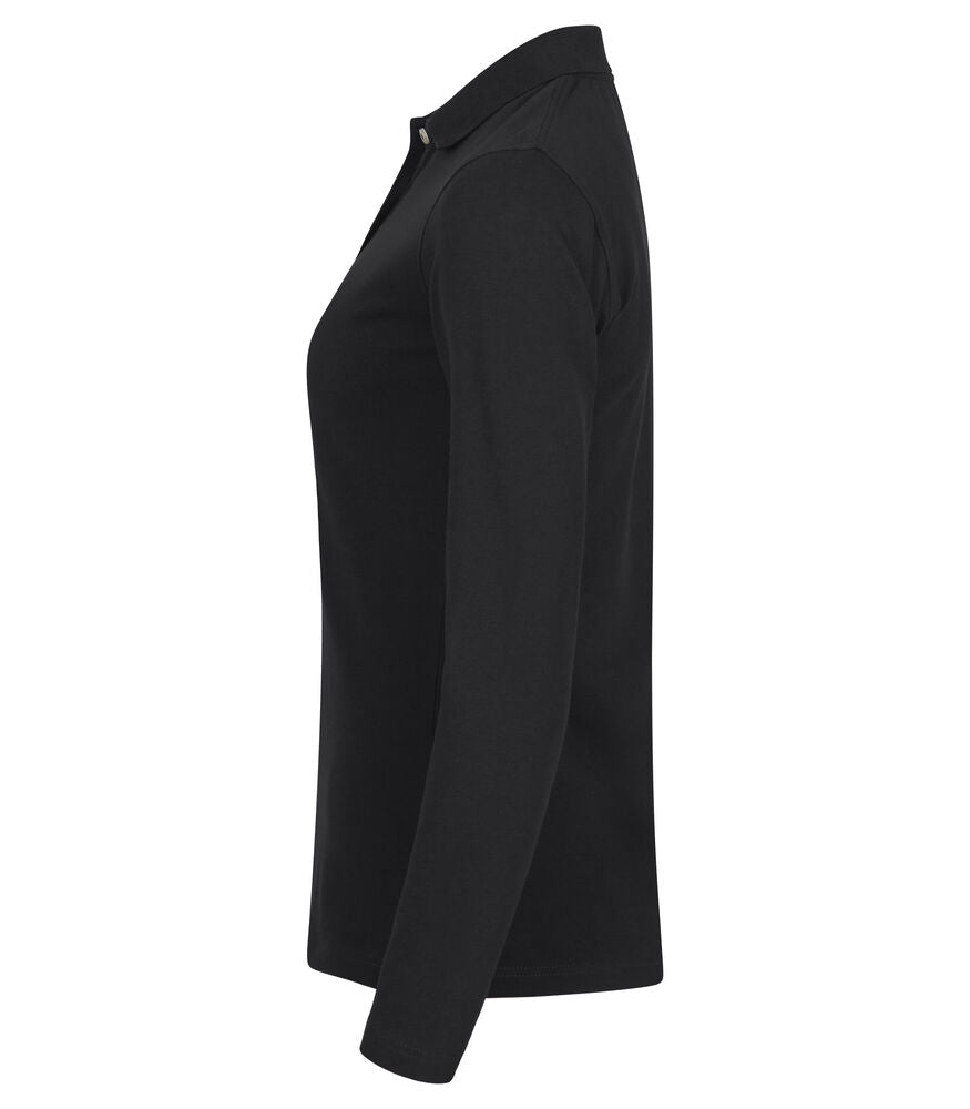 Stretch Premium Polo L/S Women von Clique – White