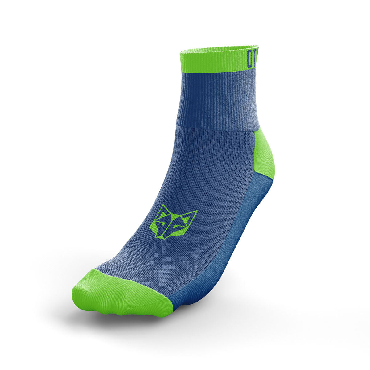 OTSO Multisport-Socken Low Cut - Electric Blue & Fluo Green – Produktansicht