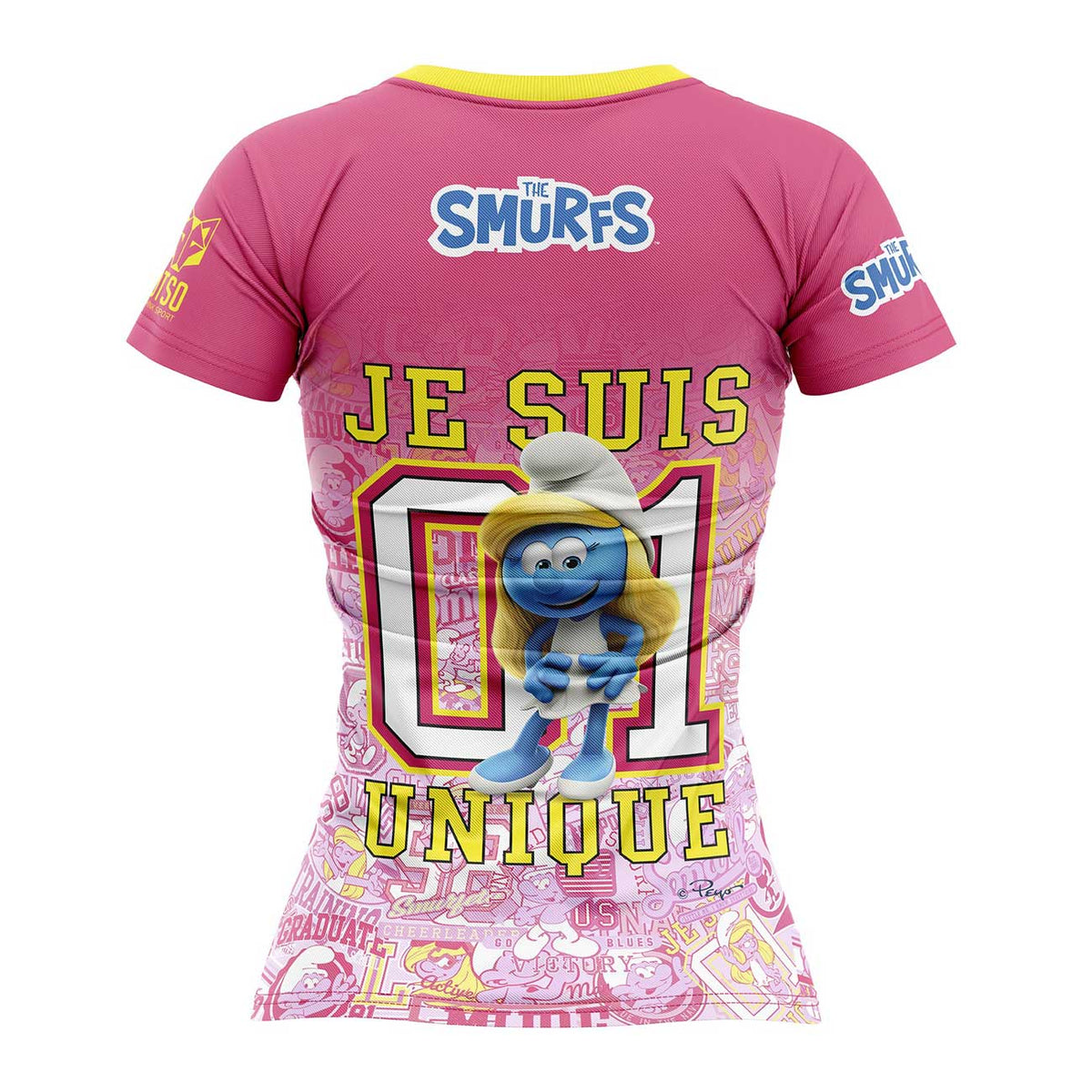 OTSO Damen Kurzarm-Funktionsshirt - Smurfs Hugs – Produktansicht 2