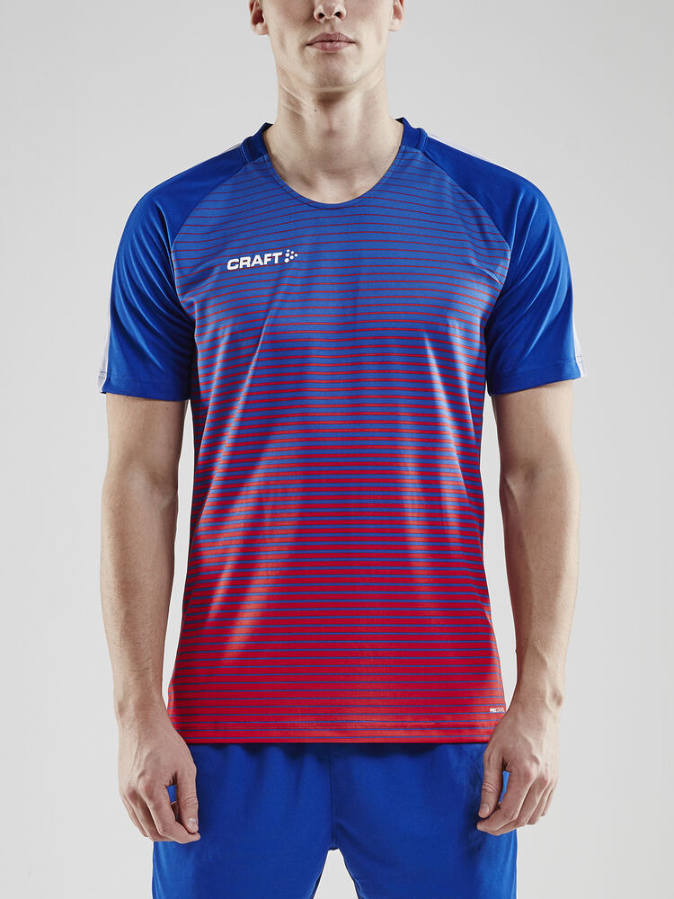Pro Control Stripe Jersey M von Craft – Club Cobolt/Bright Red