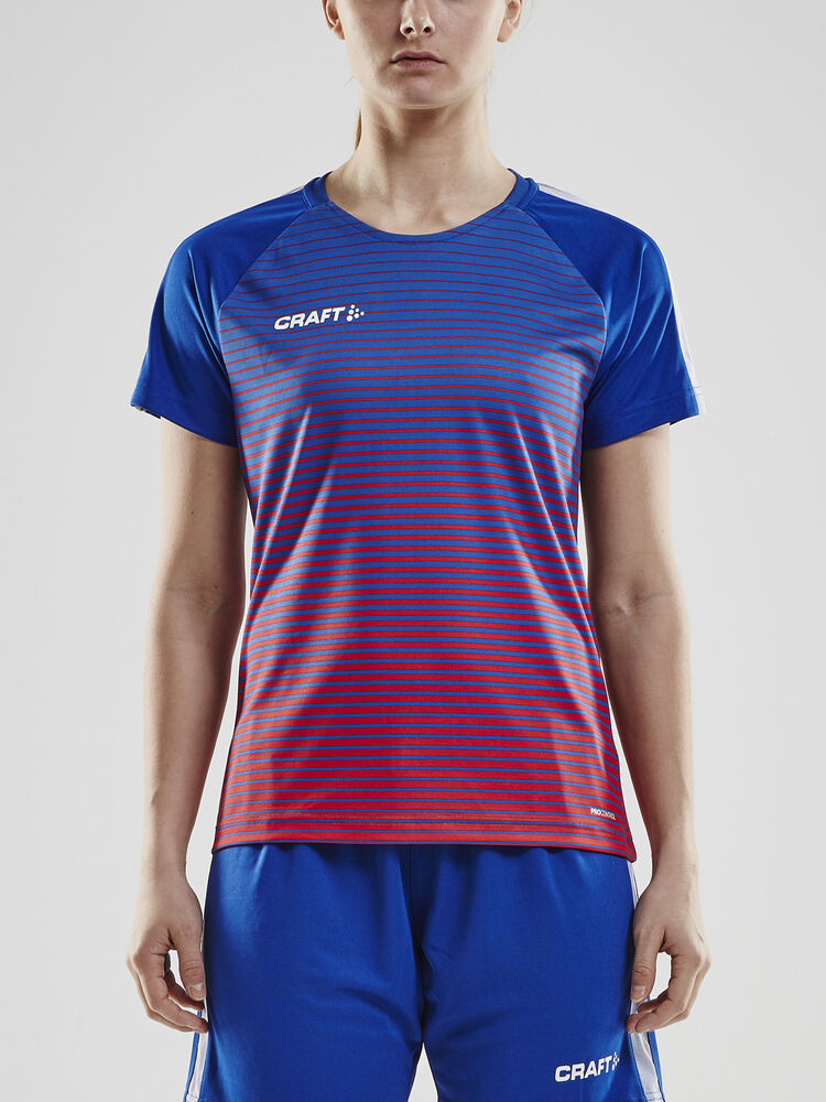 Pro Control Stripe Jersey W von Craft – Club Cobolt/Bright Red
