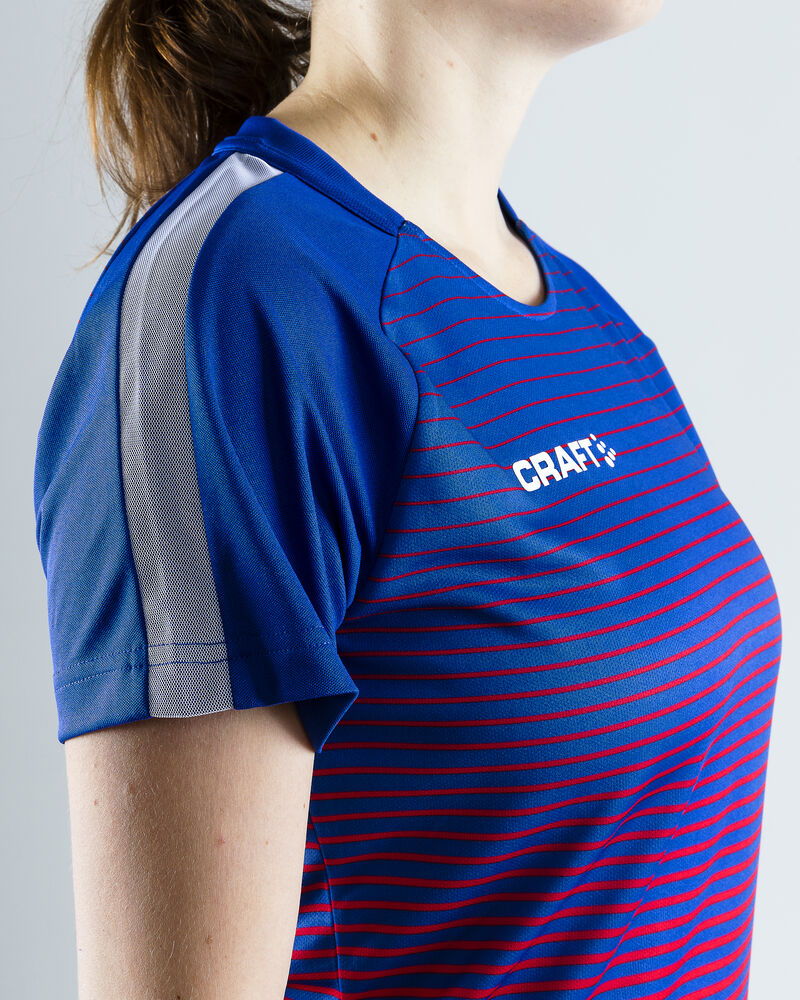 Pro Control Stripe Jersey W von Craft – Club Cobolt/Bright Red