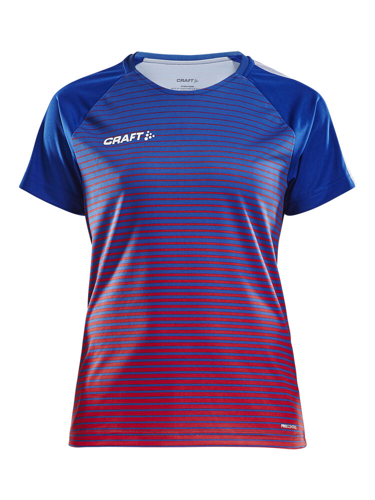 Pro Control Stripe Jersey W von Craft – Club Cobolt/Bright Red