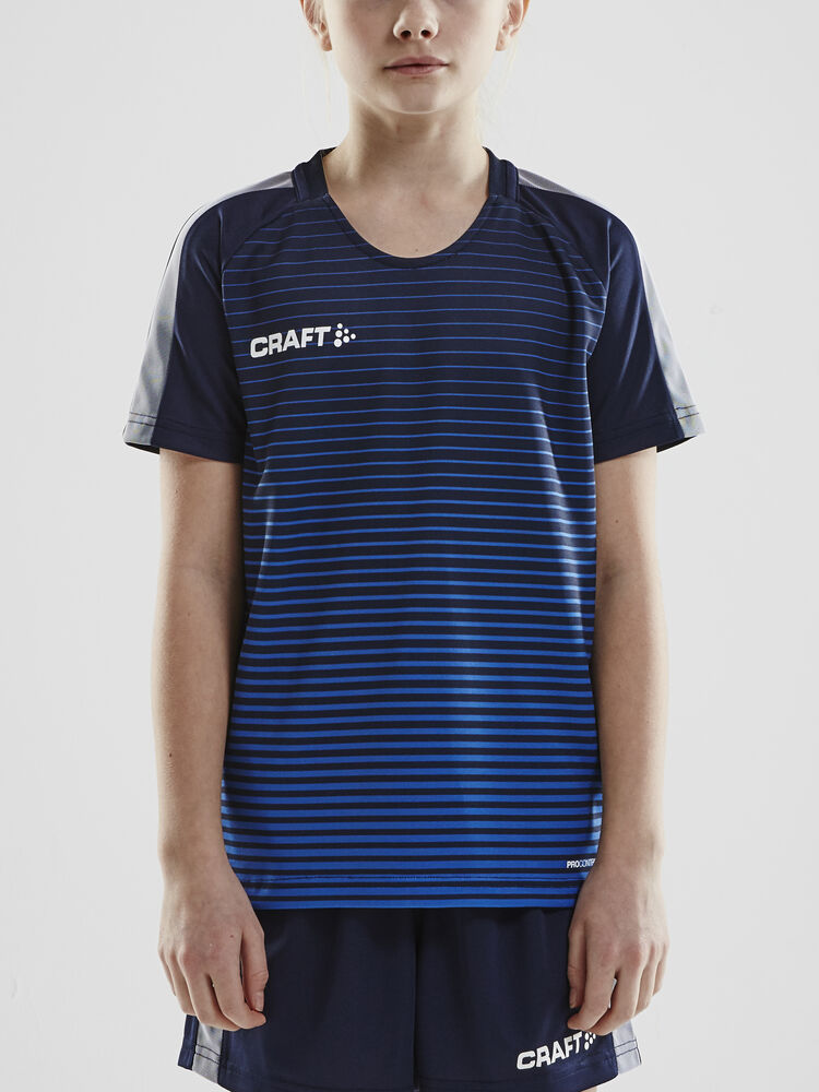 Pro Control Stripe Jersey Jr von Craft – Club Cobolt/Bright Red