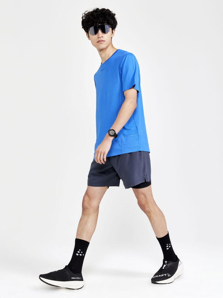 Adv Essence Perforated 2-In-1 Stretch Shorts M von Craft – Rock