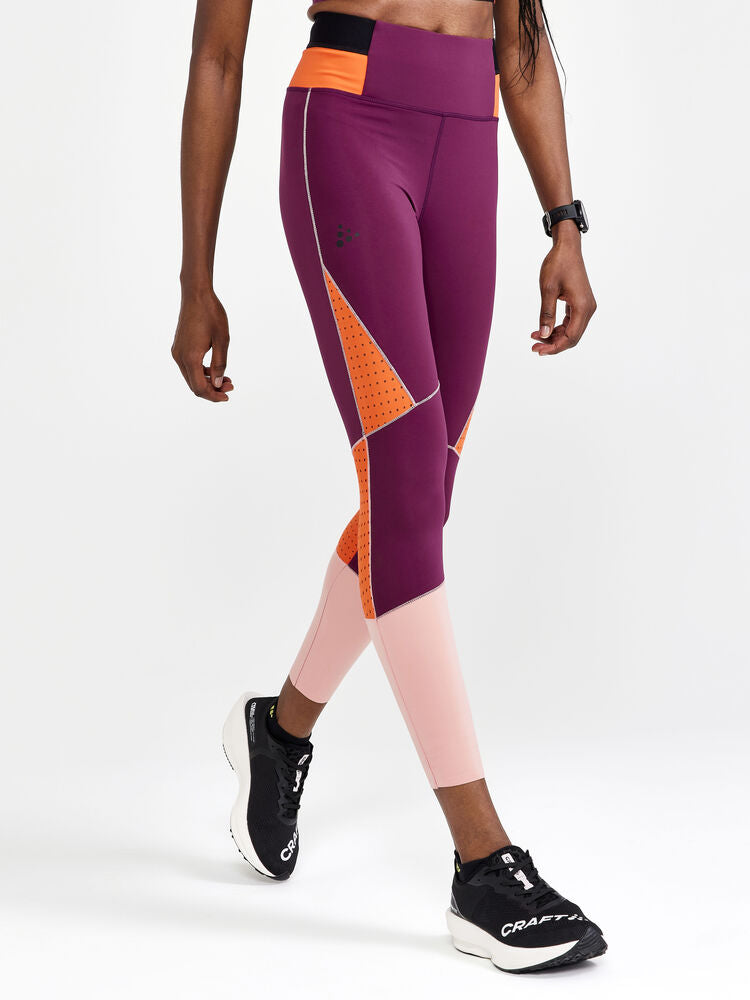 PRO Charge Blocked Tights W von Craft – Blaze/Cliff