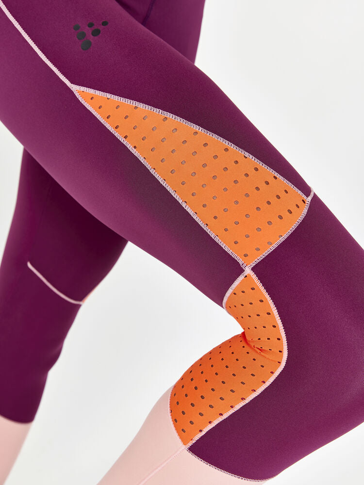 PRO Charge Blocked Tights W von Craft – Blaze/Cliff