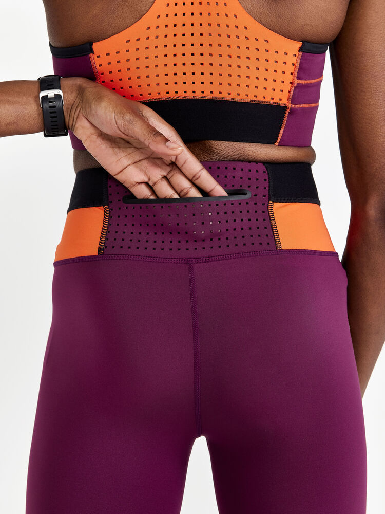 PRO Charge Blocked Tights W von Craft – Blaze/Cliff